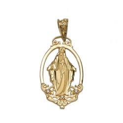 Pingente Nsra. das Gra�as Milagrosa com Brilhante em Ouro 18 Kilates - 22888